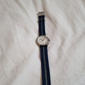 Timex Men's Watch with Navy and Light Blue Nylon Strap